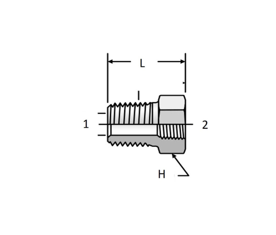 Adaptador Hidráulico Reducción Bushing 1/4" X 1/8" NPT - Image 2