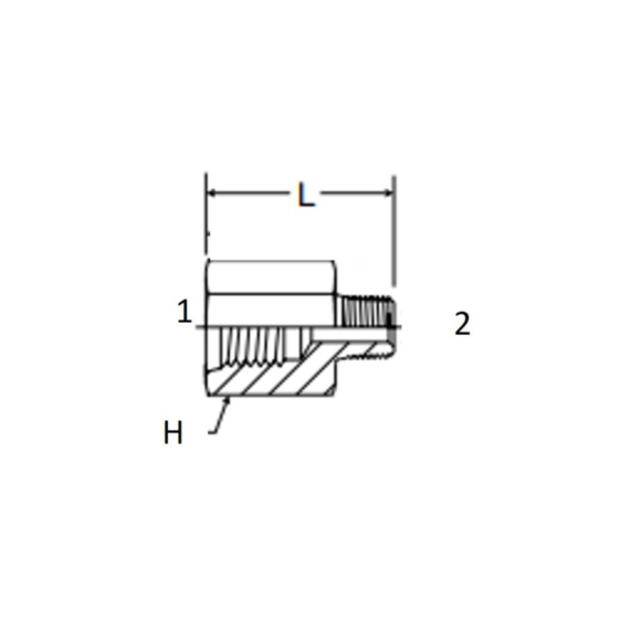 Adaptador Hidráulico Hembra Oring Boss 3/8" X 3/8" Macho NPT - Image 2