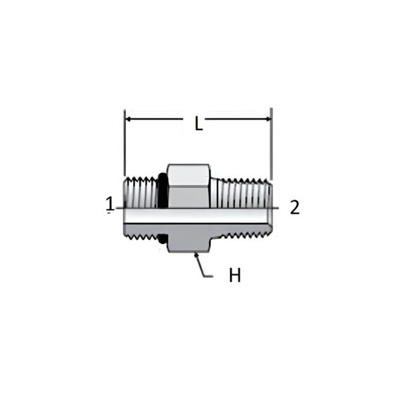 Adaptador Hidráulico Macho Oring Boss 1/2" X  Macho NPT 3/8" - Image 2