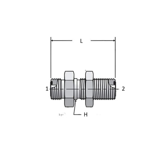 Adaptador Hidráulico Pasamuro Macho Cara Plana 5/8" - Image 2