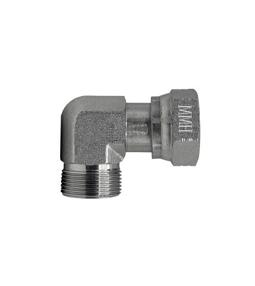 Adaptador Hidráulico Codo 90° Macho Cara Plana 1/2" x Hembra Cara Plana Giratoria 1/2"