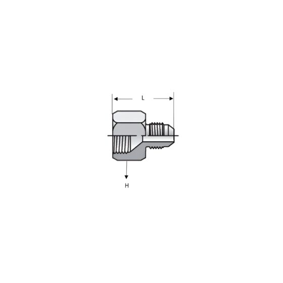 Adaptador Hidráulico Hembra JIC 5/8" X Macho JIC 1/2" - Image 2