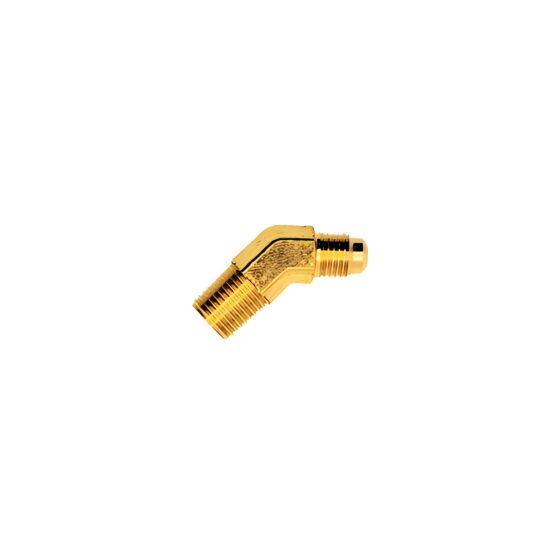 Conector de Bronce 45° Macho Flare 3/8" x Macho NPT 1/4"
