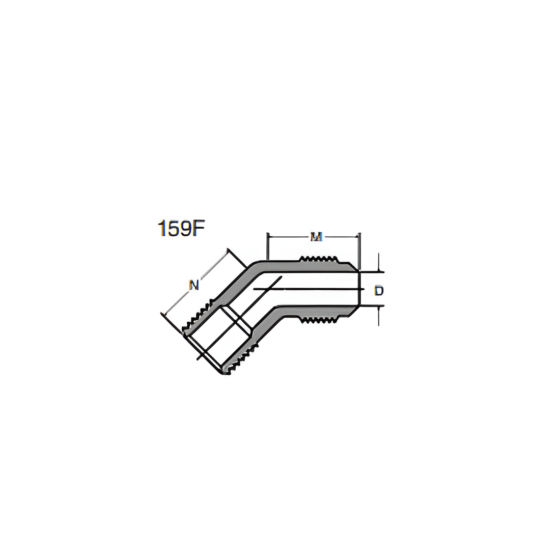 Conector de Bronce 45° Macho Flare 3/8" x Macho NPT 1/4" - Image 2