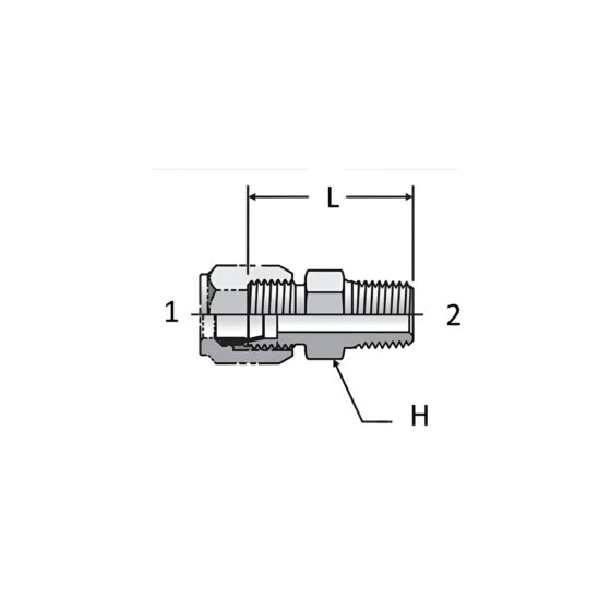 Adaptador Hidráulico Union Con Garbanzo 3/8" X Macho 3/8" NPT - Image 2