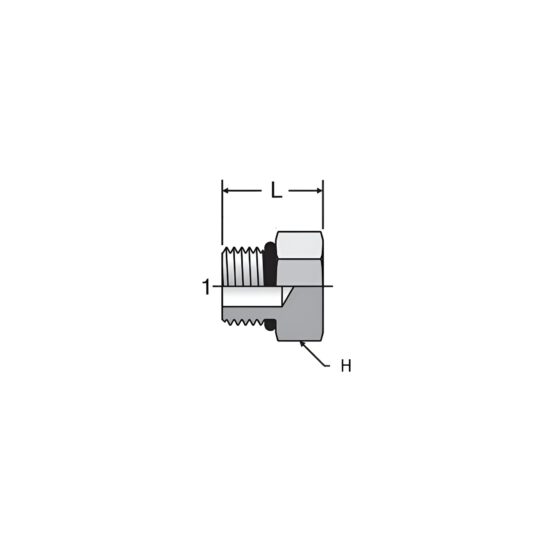Adaptador Hidráulico Tapon 1 1/4" Macho Oring Boss - Image 2