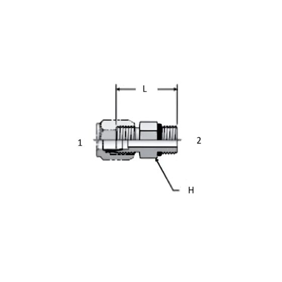 Adaptador Hidráulico Union Garbanzo 1/4" X 1/4" Macho Oring Boss - Image 2