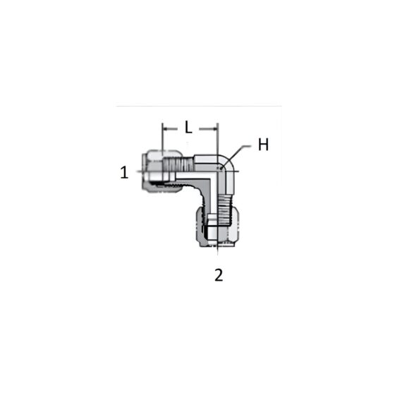 Adaptador Hidráulico Union con Garbanzo 1/2" para Linea de Tubo 90° - Image 2