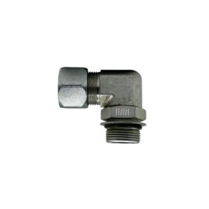 Adaptador Hidráulico Union con Garbanzo 1/4″ para Linea de Tubo X Macho Oring Boss 1/4″ 90°