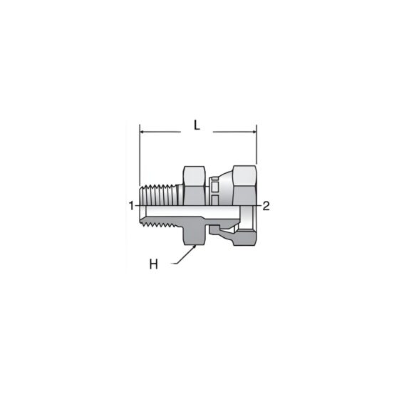 Adaptador Hidráulico Macho NPT 1/4" X Hembra NPT 3/8" Giratoria - Image 2