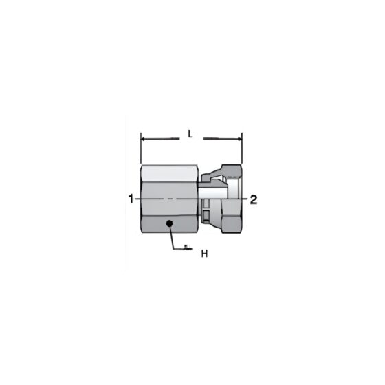 Adaptador Hidráulico Hembra NPT 1/8" X Hembra NPT 1/8" Giratoria - Image 2