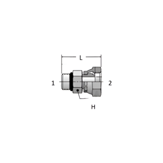 Adaptador Hidráulico Oring Boss 3/4" X Hembra NPT 3/4" Giratoria - Image 2