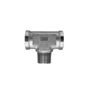 Adaptador Hidráulico Tee 1/4″ Hembra NPT X 1/4″ Macho NPT al Centro