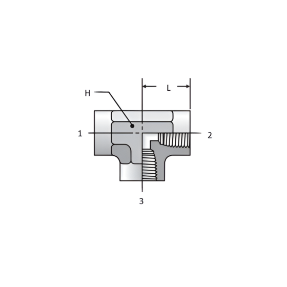 Adaptador Hidráulico Tee 1/2" Hembra NPT - Image 2