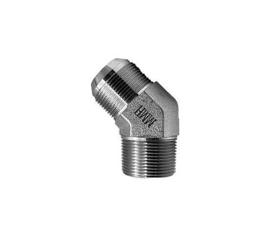 Adaptador Hidráulico Macho JIC 3/8" X Macho NPT 1/4" 45°