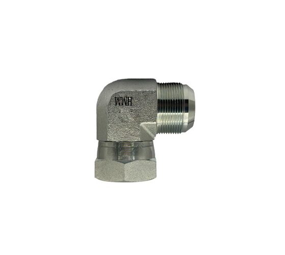 Adaptador Hidráulico Macho JIC a Hembra JIC Giratoria 90°