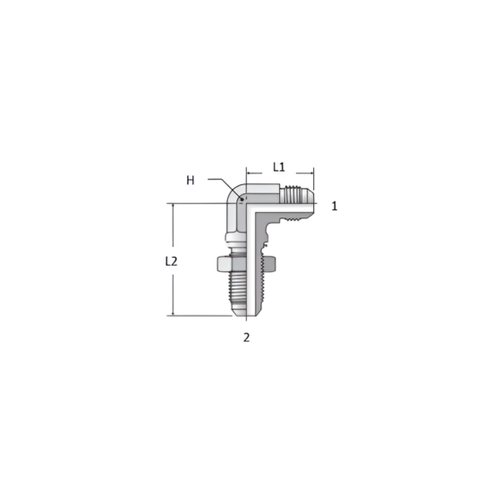 Adaptador Hidráulico Pasamuros 1/2" Macho JIC 90° - Image 2