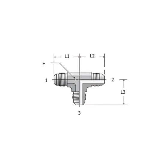 Adaptador Hidráulico Tee 3/8" Macho JIC - Image 2
