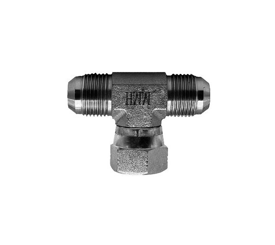 Adaptador Hidráulico Tee 3/8" Macho X Hembra JIC 3/8" Girat. al Centro