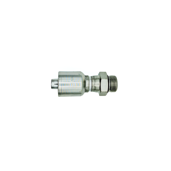 Conexión Hidráulica para Manguera 2 Mallas 1/2" x Rosca Macho Oring Boss 5/8" Giratorio