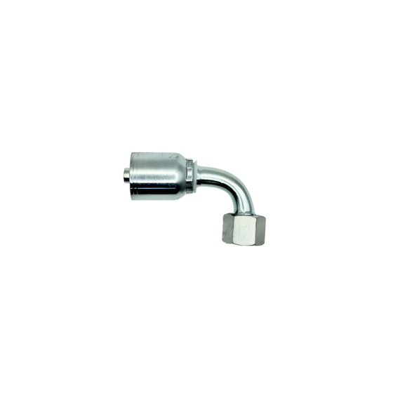 Conexión Hidráulica para Manguera 2 Mallas 1/2" x Rosca Hembra Din Ligera M22X1.5 90°