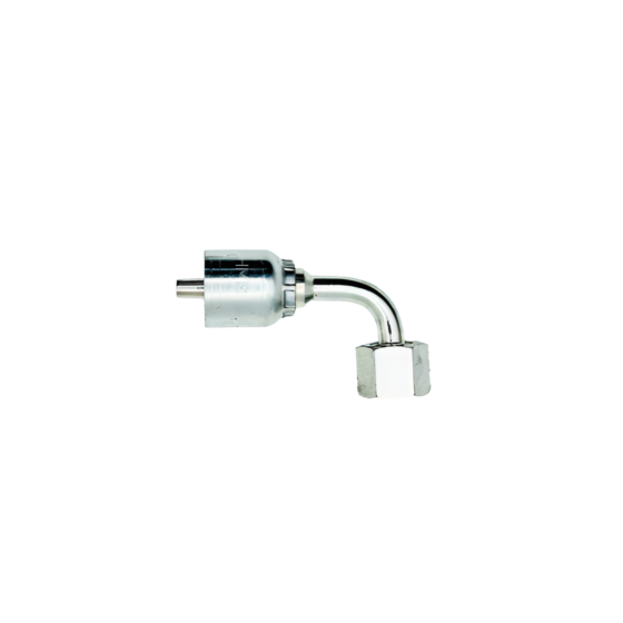 Conexión Hidráulica para Manguera 2 Mallas 1/2" x Rosca Hembra Din Pesada M24X1.5 90°