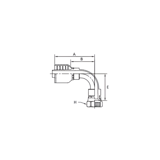 Conexión Hidráulica para Manguera 4 Mallas 3/4" x Rosca Hembra JIC 3/4" 90° - Image 2