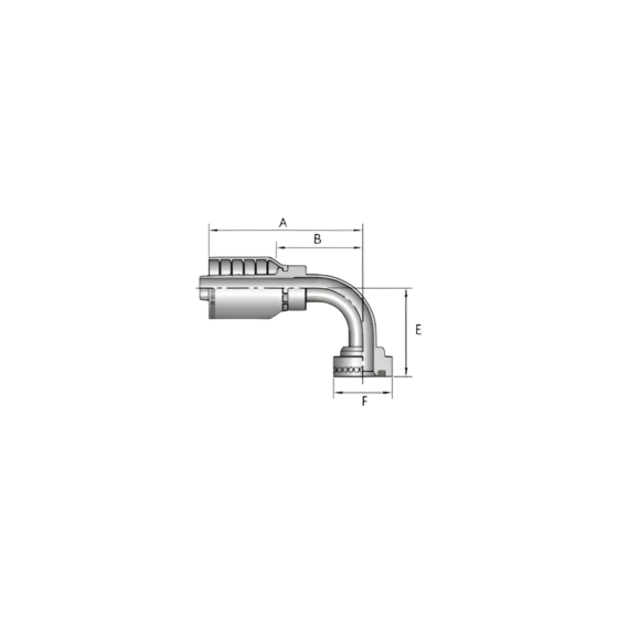 Conexión Hidráulica para Manguera 4 Mallas 1" x Brida Caterpillar 1" 90° - Image 2