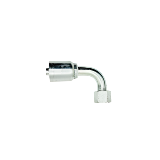 Conexión Hidráulica para Manguera 4 Mallas 5/8" x Rosca Hembra Cara Plana 5/8" 90°