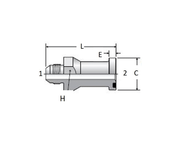 Adaptador Hidráulico Macho JIC 3/4" a 3/4" Flange Codigo 61 Recto - Image 2